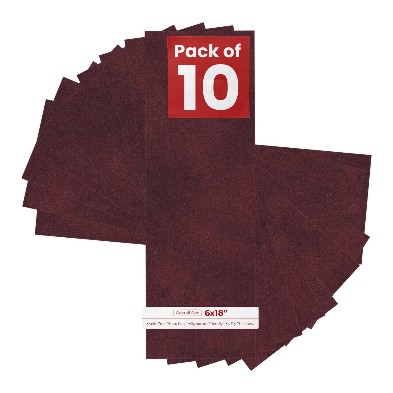 Dark Red Suede 6x18 Uncut Mat Board - Blank Sheets, No Opening